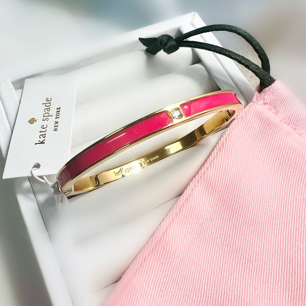 $58 Kate Spade forever gem hinged bracelet pink crystal - Picture 3 of 8